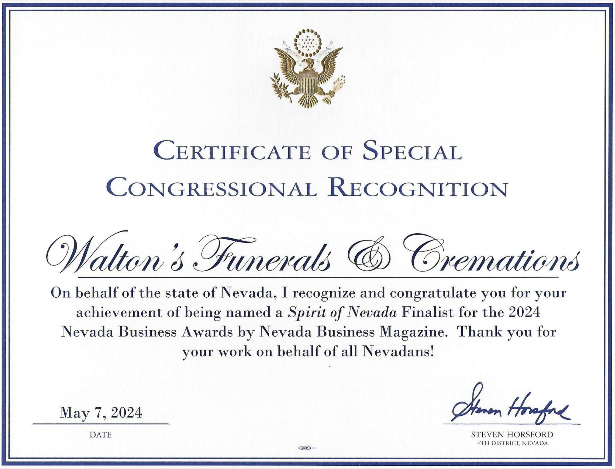 Waltons Named Spirit of Nevada Finalist for the 2024 Nevada Business